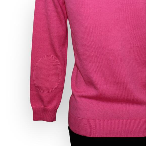 BOAST Women (S) Sweater 3/4-Sleeve BoatNeck Cotton LeafLogo Buttons Patchwork - Picture 13 of 13